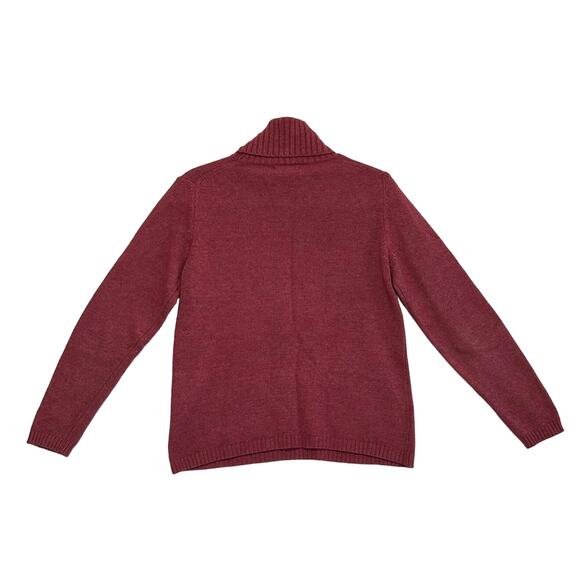 Benedetta B. Merino Wool Cashmere Turtleneck Sweater Women's L Burgundy Classic - Picture 2 of 5